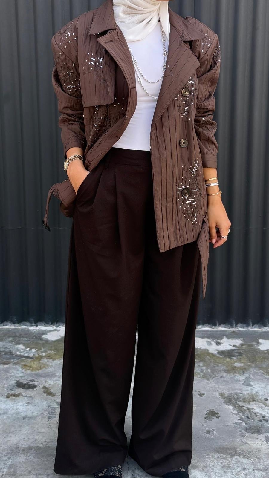 Brown puff jacket - Image 3